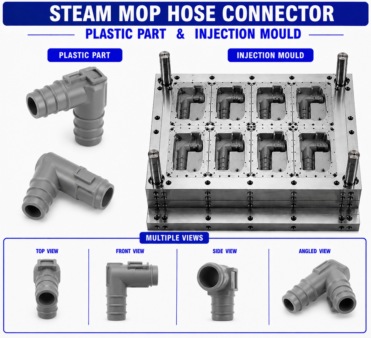 Steam Mop Plastic Hose Connector Mould and Moulding Service